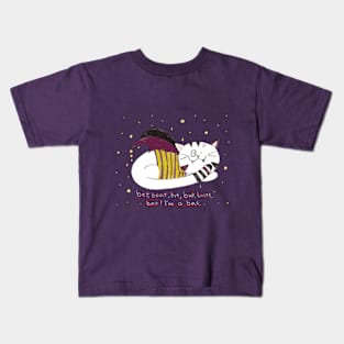 A Bat Cat In The Stars Kids T-Shirt